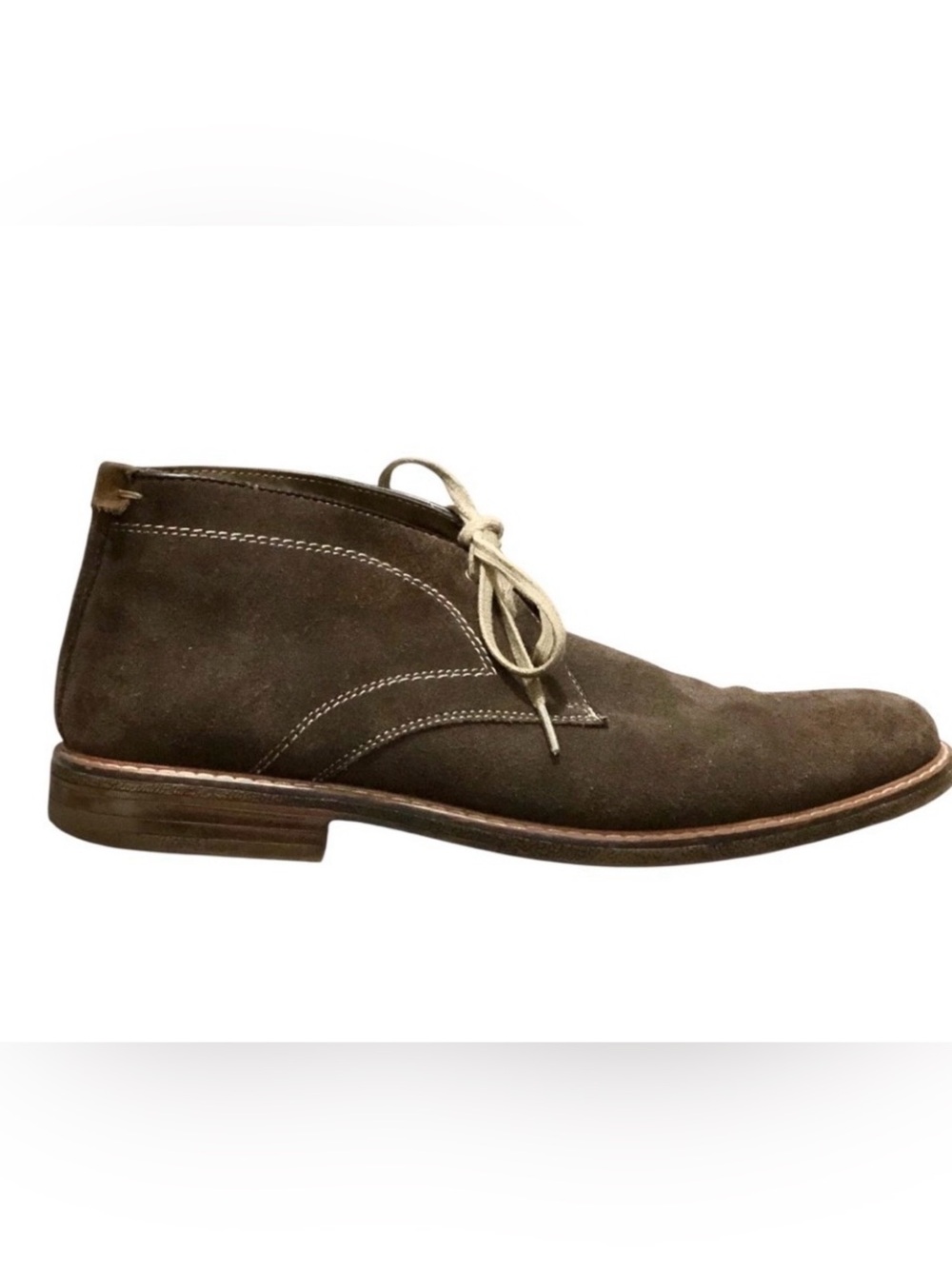 Johnston & Murphy J. Murphy Brown Suede Chukka Boots with Stitch Academia sz 12M
